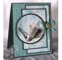 Turquoise Seashells Note Card - Kitchen Sink Stamps