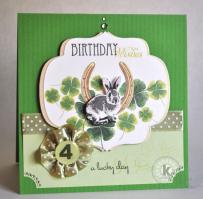 Shamrock wishes for a Lucky Birthday Card - Kitchen Sink Stamps