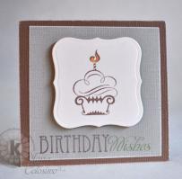Cupcake Birthday Wishes Card - Kitchen Sink Stamps