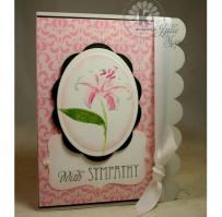 Pink Lily With Sympathy Card - Kitchen Sink Stamps