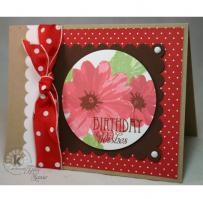 Red Daisies Birthday Wishes Card - Kitchen Sink Stamps