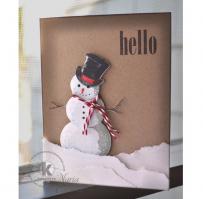 Snowman Hello Card - Kitchen Sink Stamps