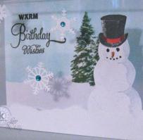Snowman Sending Warm Birthday Wishes Card - Kitchen Sink Stamps