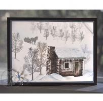 Cabin in the Snow Note Card - Kitchen Sink Stamps