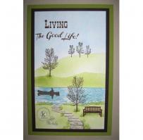 Summer Lake with canoe Living the Good Life - Kitchen Sink Stamps