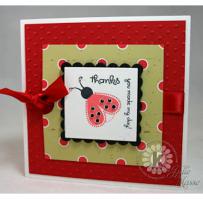 Lady Bug Thank You Note Card - Kitchen Sink Stamps