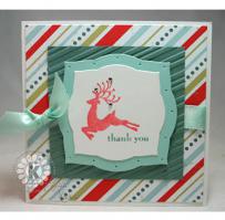 Reindeer Thank You Note Card - Kitchen Sink Stamps