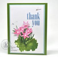 Pink Daffodils Thank You Cars - Kitchen Sink Stamps