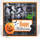 Halloween cat and ghosts card from Kitchen Sink Stamps