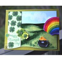 St Patrick's Rainbow's End Lucky Pot of Gold - Kitchen Sink Stamps