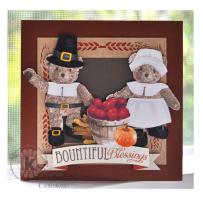 Pilgrim Teddy Bear Thanksgiving Card- Kitchen Sink Stamps
