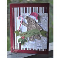 Santa Teddy Christmas Card - Kitchen Sink Stamps