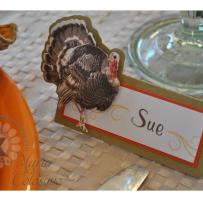 Thanksgiving Day Turkey Place Setting Card - Kitchen Sink Stamps