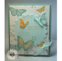 Butterflies Dream Believe Fly Note Card - Kitchen Sink Stamps