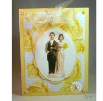Vintage Bride and Groom Wedding Card yellow roses Anniversary Card - Kitchen Sink Stamps