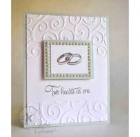 Silver Rings Wedding Card white and mint - Kitchen Sink Stamps