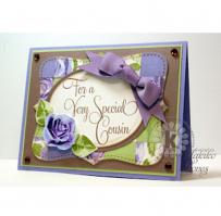 Purple Rose for a Special Cousin Birthday Day Card - Kitchen Sink Stamps