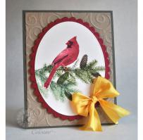 Red Cardinal Note Card - Kitchen Sink Stamps