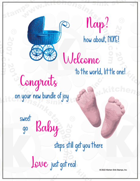 Baby Steps rubberstamps clear stamps