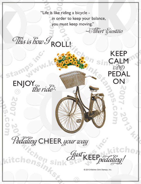 Bicycle rubberstamps clear stamps