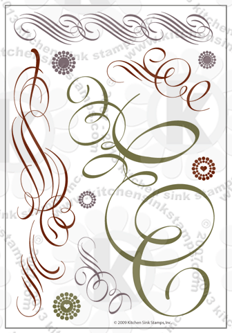  swashes swirls rubberstamps clear stamps
