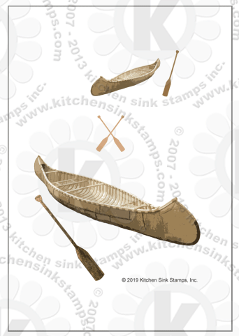 Birch Bark Canoe rubberstamps clear stamps