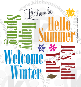 spring summer fall winter sentiments rubberstamps clear stamps