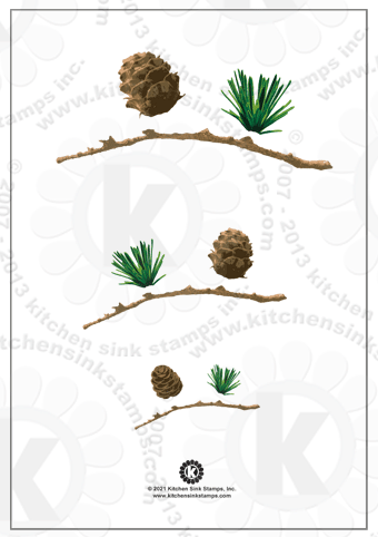 Build a Pine Branch rubberstamps clear stamps