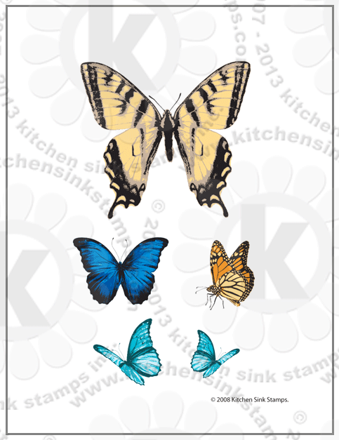 Butterflies rubberstamps clear stamps Monarch Swallowtail