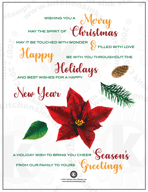 Christmas Poinsettia rubberstamps clear stamps