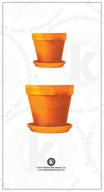 Clay Flower Pots rubberstamps clear stamps