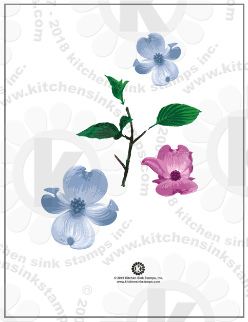 dogwood flower rubberstamps clear stamps