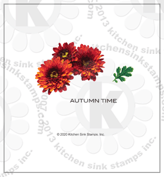 Fall Chrysanthemums rubberstamps clear stamps