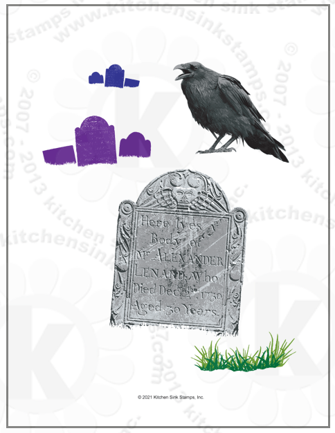 Graveyard Raven rubberstamps clear stamps