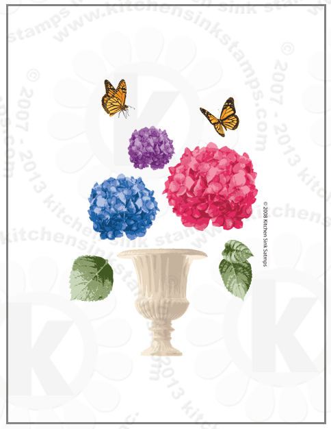 hydrangea rubberstamps clear stamps flower