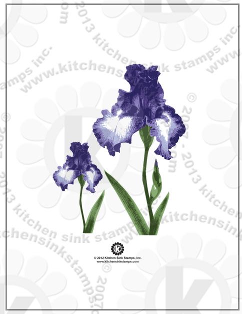 iris flower rubberstamps clear stamps