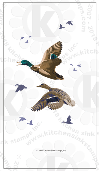 Mallard Ducks rubberstamps clear stamps