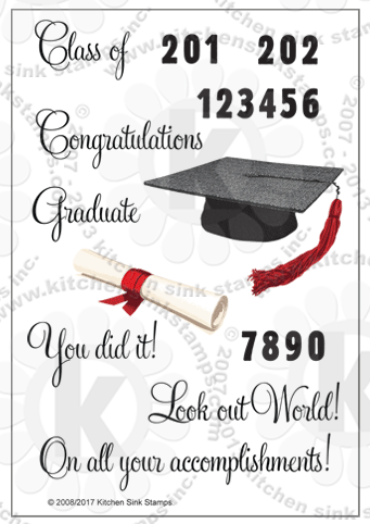 graduation rubberstamps clear stamps