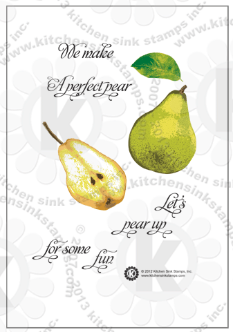 pears fruit rubberstamps clear stamps