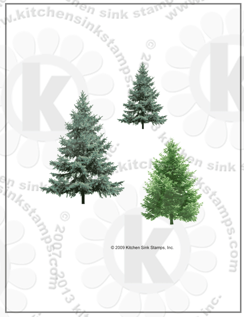 pine tree rubberstamps clear stamps