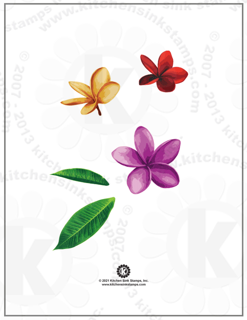 Plumeria rubberstamps clear stamps