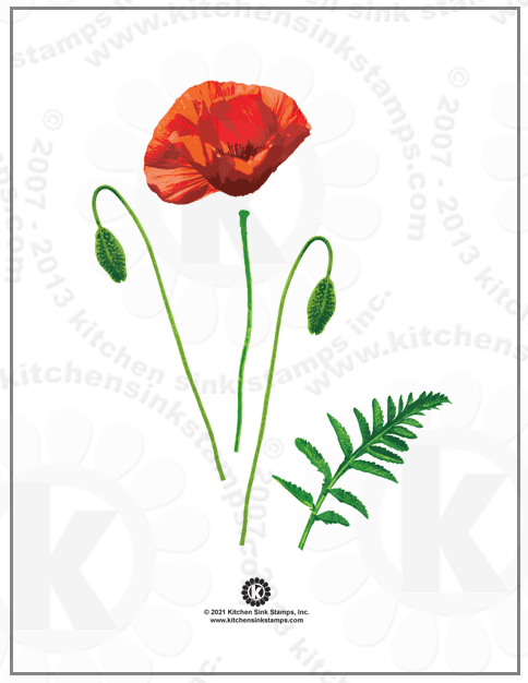 Poppy Bouquet rubberstamps clear stamps