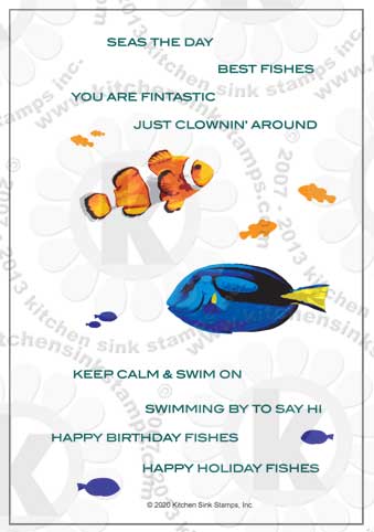 tropical fish clear stamps