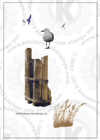 Seaside Seagull rubberstamps clear stamps