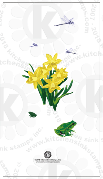 daffodils flowers rubberstamps clear stamps
