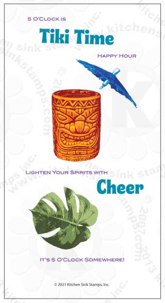 Hawaiian Tiki Tumbler rubberstamps clear stamps
