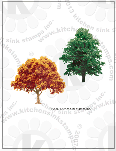 Trees Unmounted Rubber Stamps Bold Oak Tree Scenic Stamps Nature Leaves 