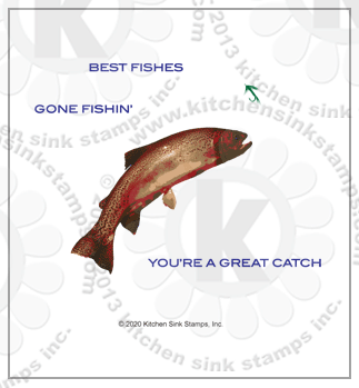 Trout fishing rubberstamps clear stamps