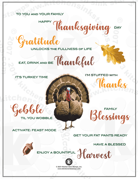 Turkey Blessings rubberstamps clear stamps