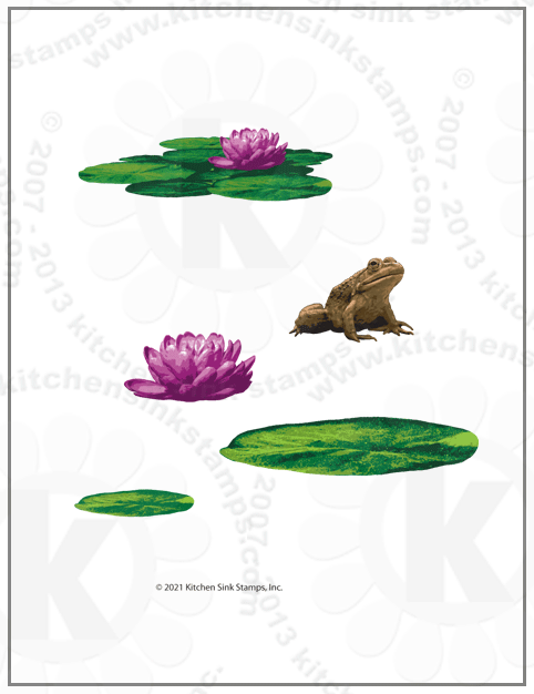 Water Lilies rubberstamps clear stamps